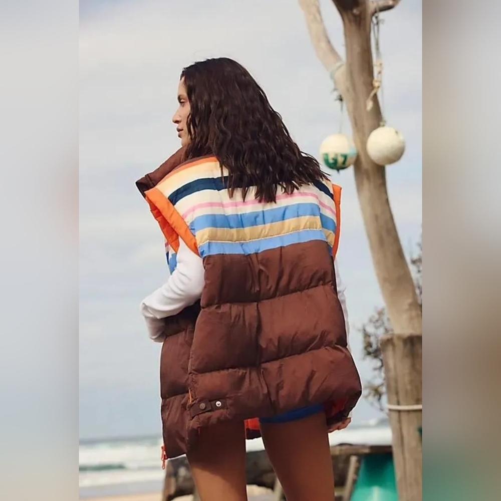 FP MOVEMENT BUBBLE PRINTED PUFFER VEST OVERSIZED SMALL - Picture 1 of 1